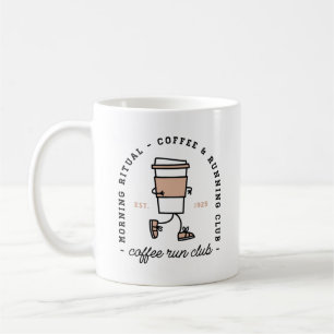 Coffee run club funny running lovers aesthetic coffee mug