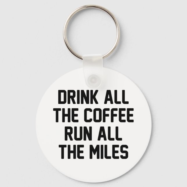 Coffee & Run Key Ring (Front)