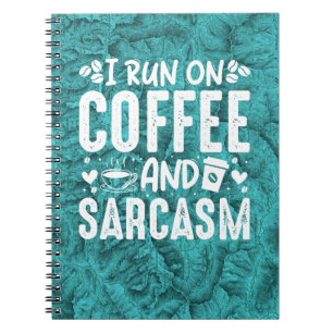 Coffee Sarcasm Topographic Map Blue Notebook