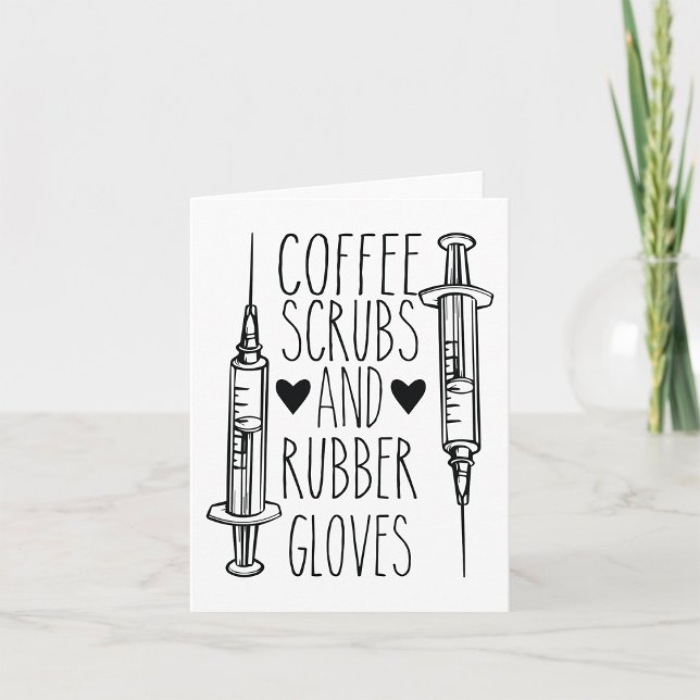 Coffee Scrubs And Rubber Gloves Card (Creator Uploaded)