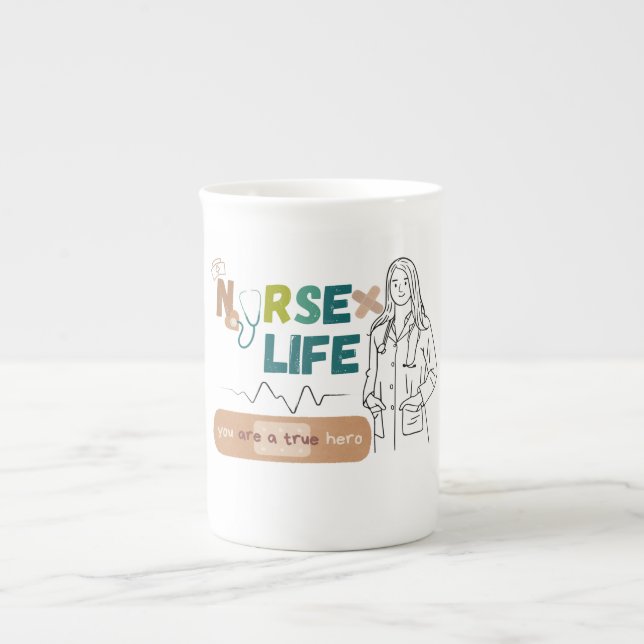 "Coffee, Scrubs, and Saving Lives – Nurse Life Mug (Front)
