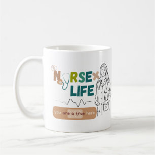 "Coffee, Scrubs, and Saving Lives – Nurse Life Mug