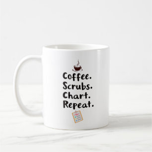 Coffee Scrubs Chart Repeat Quote Mug