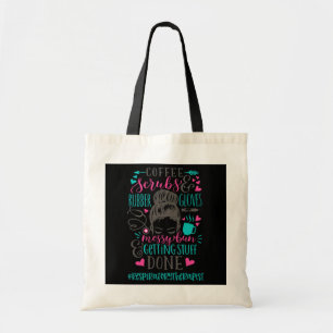 Coffee Scrubs Rubber Gloves Messy Bun Respiratory Tote Bag