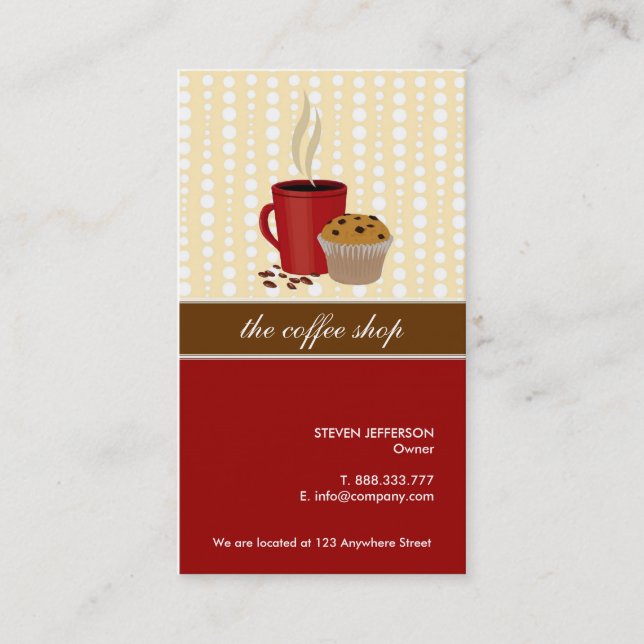Coffee Shop & Bakery Business Cards (Front)