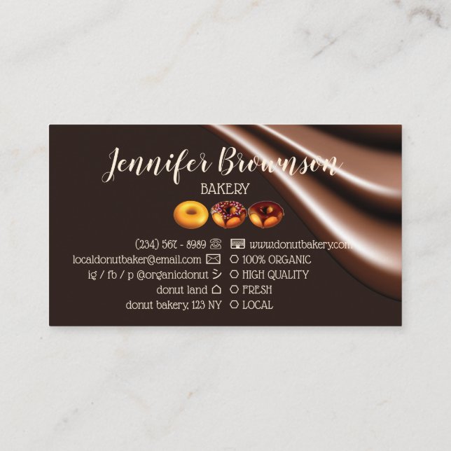Coffee Shop Bakery Doughnut Business Card (Back)