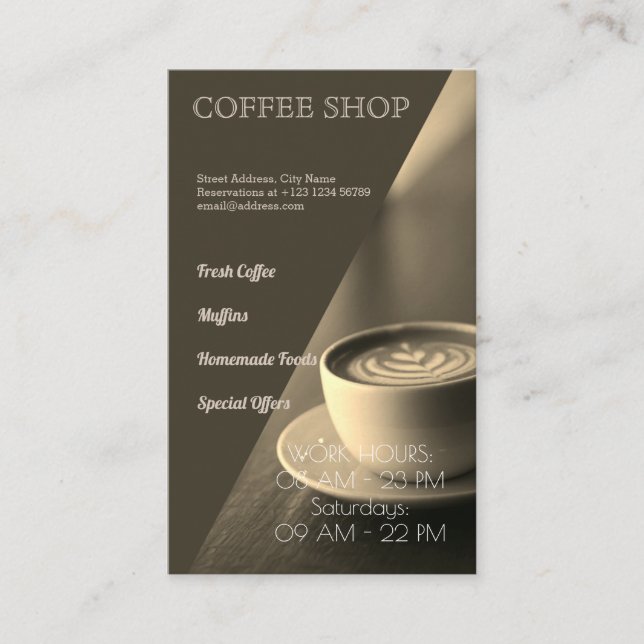 Coffee shop business card (Front)