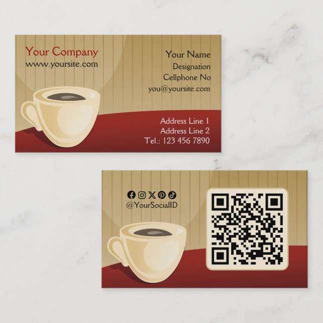 Coffee Shop Business Cards (Front/Back)