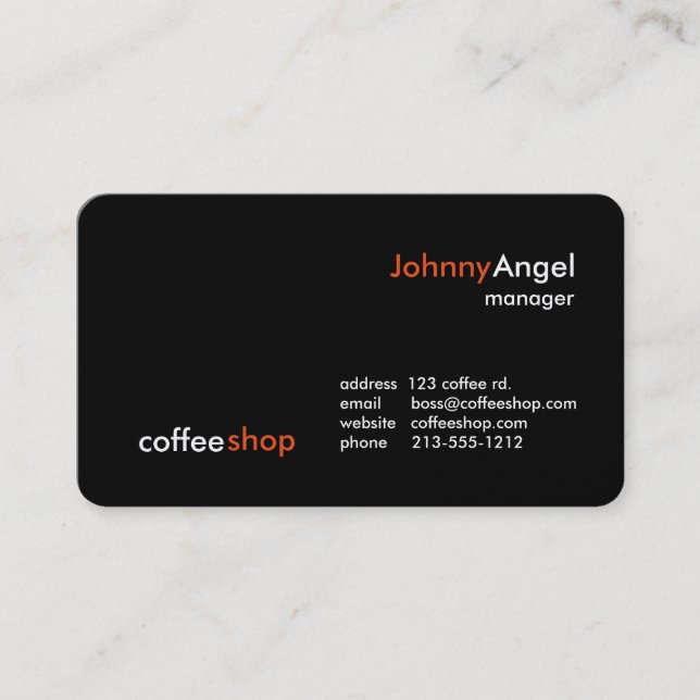 Coffee Shop Business Cards (Front)