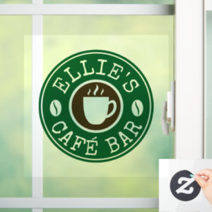 Coffee shop business logo custom window cling