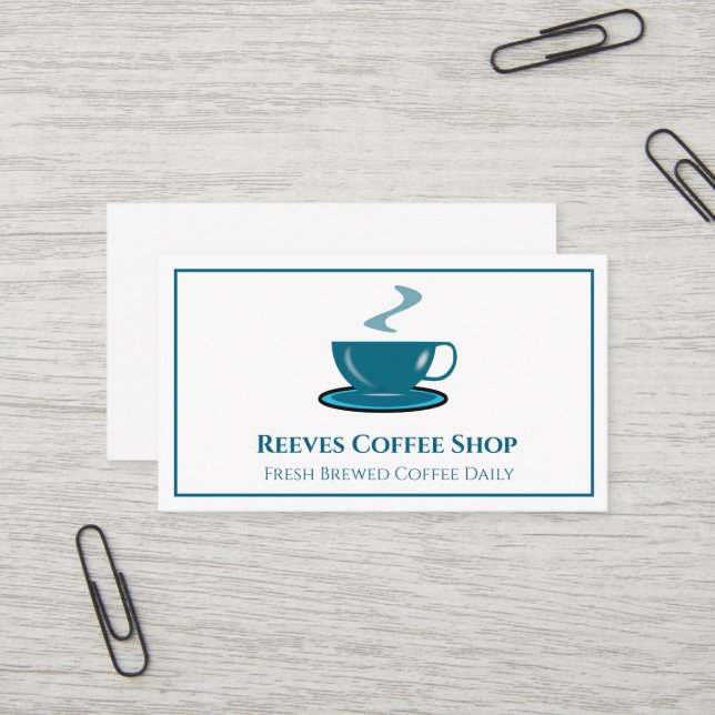 Coffee Shop Cafe Business Card (Front/Back In Situ)