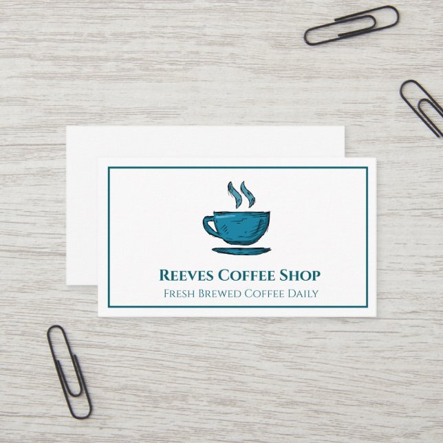 Coffee Shop Cafe Business Card (Front/Back In Situ)