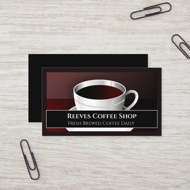 Coffee Shop Cafe Business Card (Front/Back In Situ)