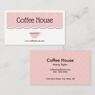 Coffee Shop Cafe Canopy Cup Simple Business Card