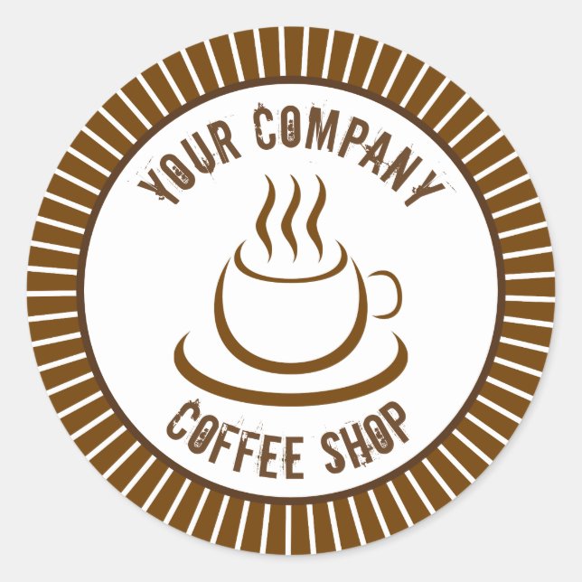 Coffee Shop Classic Round Sticker (Front)