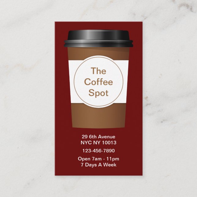 Coffee Shop Clever Business Cards (Front)