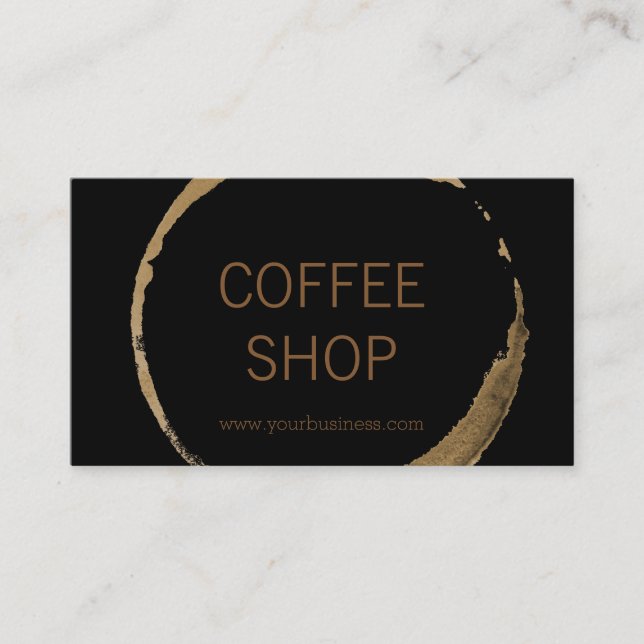 Coffee Shop - coffee stain Business Card (Front)