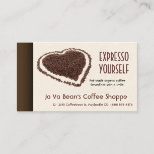 Coffee Shop Coffeebeans Heart Business Card