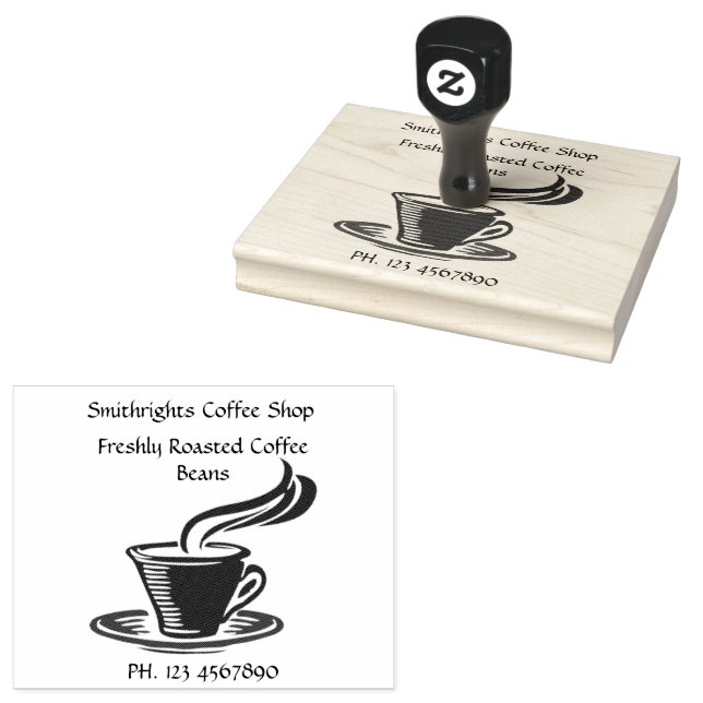 Coffee Shop Cup 4x5 Rubber Stamp (Stamped)