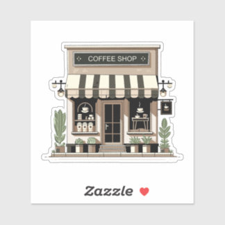 Coffee shop Custom-Cut Vinyl Sticker