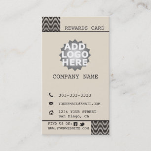 Coffee Shop Customer Rewards Business Card