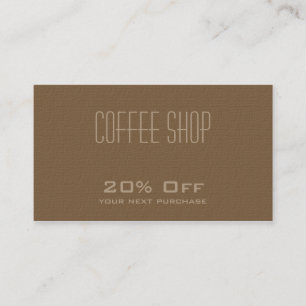 Coffee Shop Discount Coupon Card