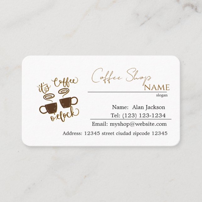 coffee shop editable business cards (Front)