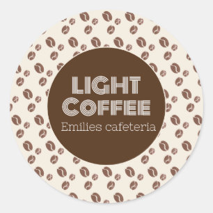 Coffee Shop Flavour Light Type Restaurant  Classic Round Sticker