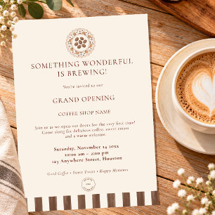 Coffee Shop Grand Opening Invitation Logo