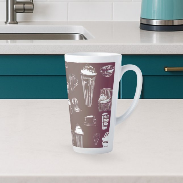 Coffee Shop Latte on Coffee-Coloured Background Mug (Creator Uploaded)