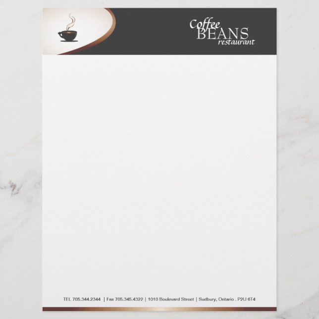 Coffee Shop Letterhead (Front)