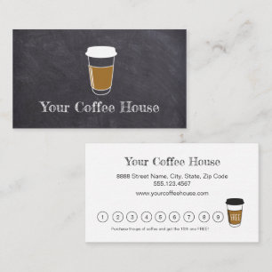 Coffee Shop Loyalty Chalkboard Buy 9 Get 1 free Card