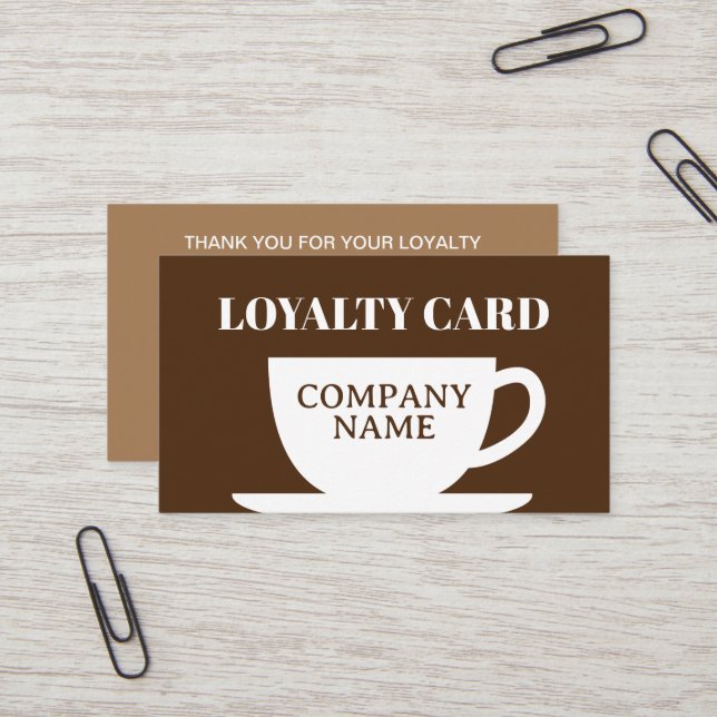 Coffee shop loyalty / punch card template for cafe (Front/Back In Situ)