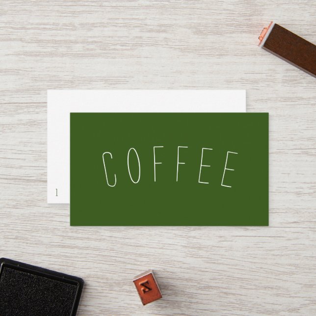 Coffee Shop Loyalty Simple Curve Punch Card (Front/Back In Situ)