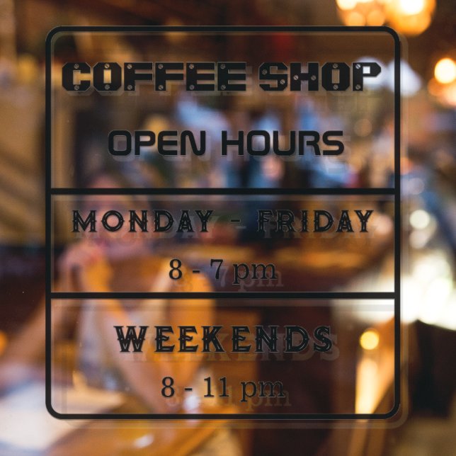 Coffee Shop open Hours Business Times  (Creator Uploaded)