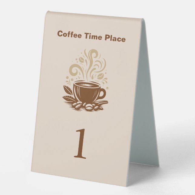 Coffee Shop Order Number Table Signs (Front)