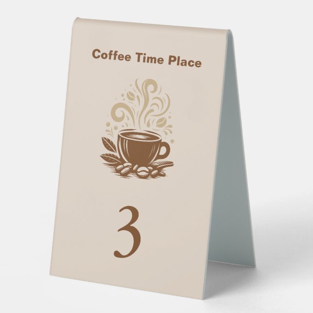 Coffee Shop Order Number Table Signs (Front)