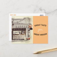 Coffee shop postcard