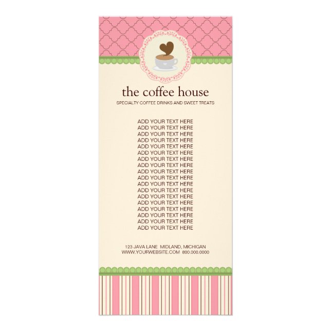 Coffee Shop Product Rack Cards (Front)