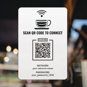 Coffee Shop QR Code Network Black & White