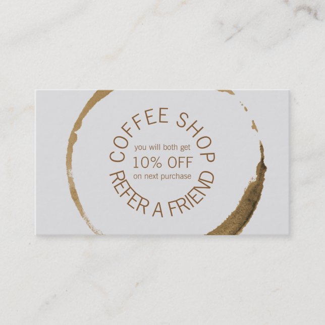 Coffee Shop - Refer a Friend Referral Card (Front)
