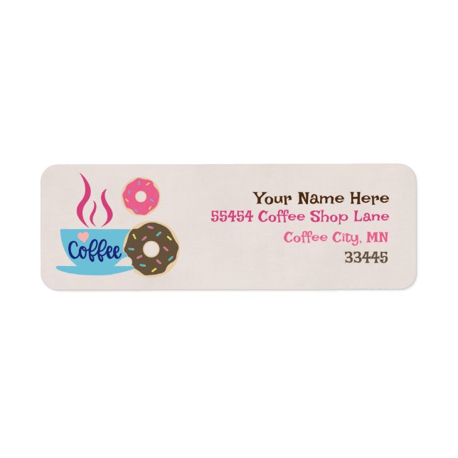 Coffee Shop RETURN ADDRESS Label (Front)