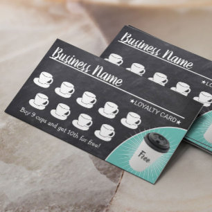Coffee Shop Rustic Chalkboard 10 Cups Loyalty Card