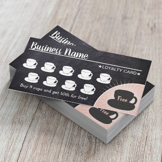 Coffee Shop Rustic Chalkboard Loyalty Punch Card