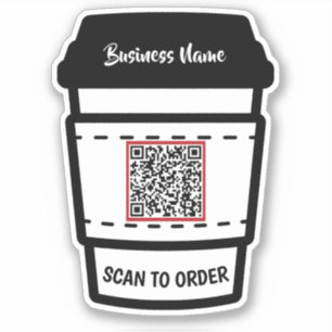 Coffee Shop Scan To Order QR Code E Menu Sticker