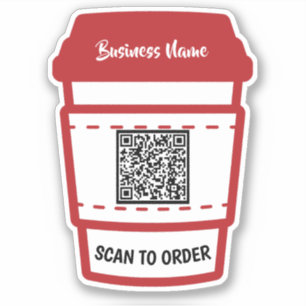 Coffee Shop Scan To Order QR Code E Menu Sticker