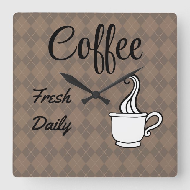 Coffee Shop Sign Wall Clock Kitchen Gift (Front)