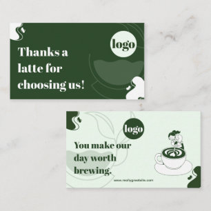 Coffee Shop Thank You Business Card