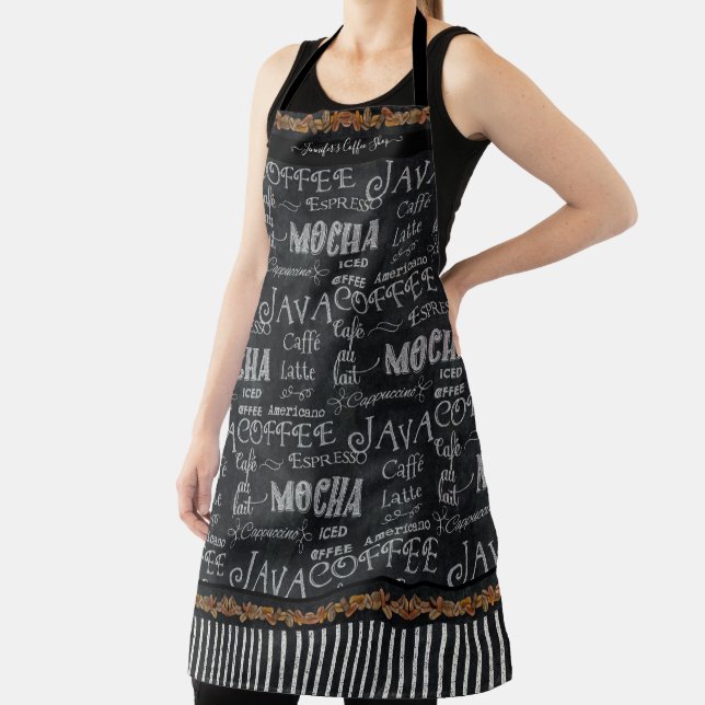 Coffee Shop Typography Chalkboard w Business Name Apron (Insitu)