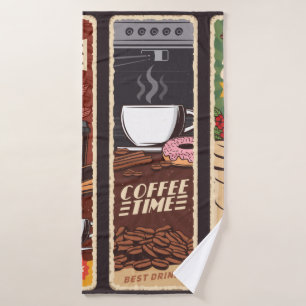 Coffee shop vintage vintage banners,  cafeteria an bath towel